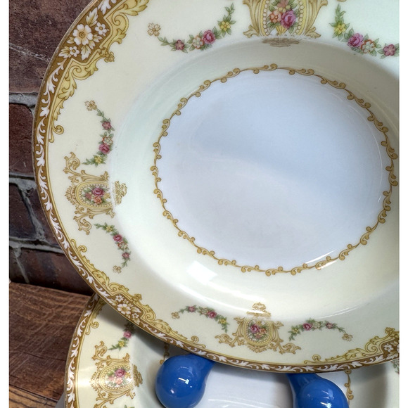 Set of 3 Vintage Noritake Camillia Rimmed Soup Bowls Japan #4375 MCM 1950s - Picture 4 of 10